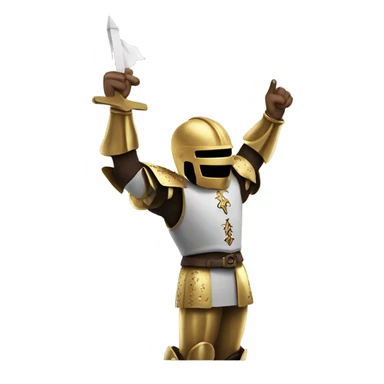 Golden Knight victory celebration hands up sticker