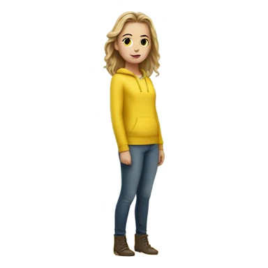 White Girl standing in yellow puddle sticker