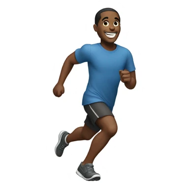 Black man run and smile sticker