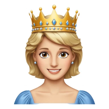 content face, Princess Diana with a crown sticker