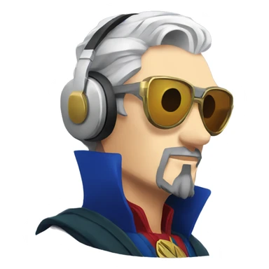 doctor strange listening to music sticker