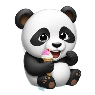 Panda eating ice cream sticker