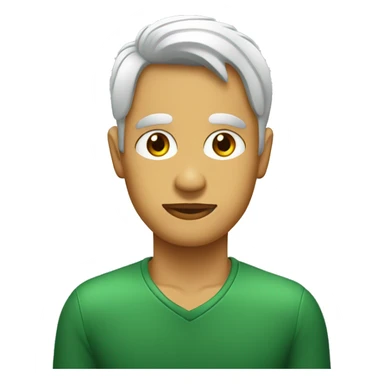 Chicó pelo ondulado ojos verdes con café tono de piel blanca  sticker