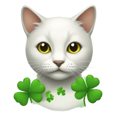 cat with clovers sticker