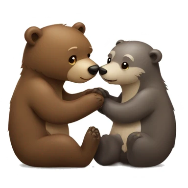 bear and otter in love sticker