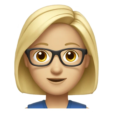 Female mazda service advisor with blonde hair and glasses  sticker