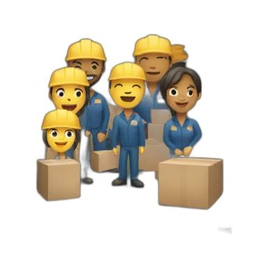 People in shipping container sticker