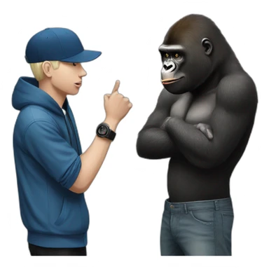 Gorilla meeting Eminem sticker