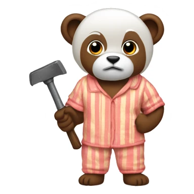 Kola in pajamas with hammer sticker