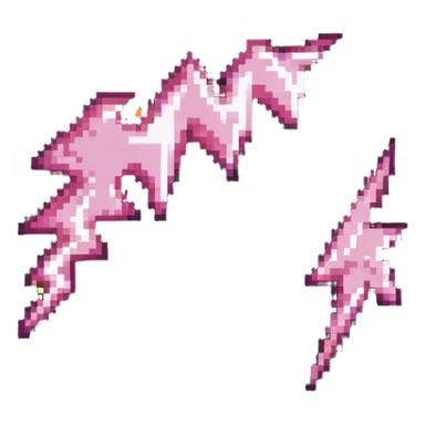 Pink lightning bolt with rock and roll stars sticker