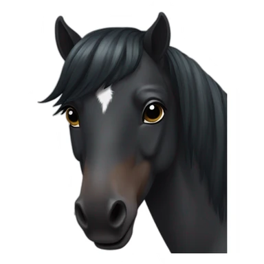 Dark bay pony headmark sticker