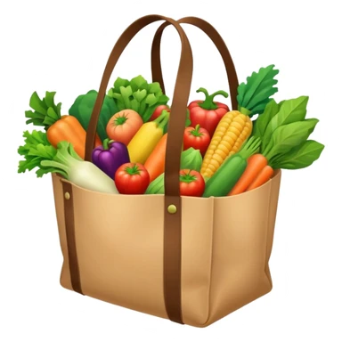 cartoon market bag. top view sticker