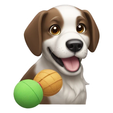 Dog playing with cat toy  sticker