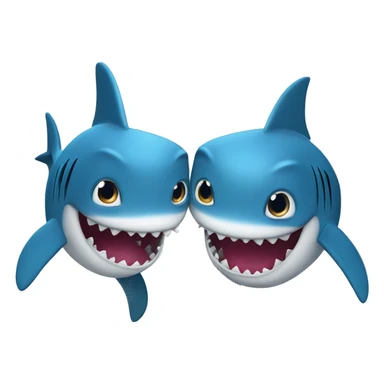 two sharks in the rain in love sticker