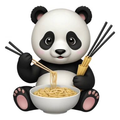Panda eating noodles  sticker