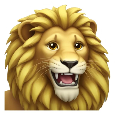 Lion with banana sticker