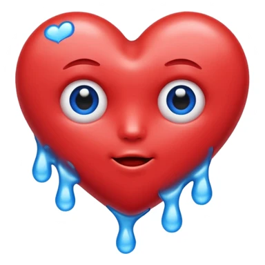 Melting heart with loving eyes sticker