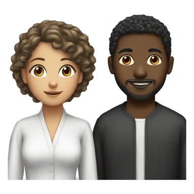 a muslim girl & a black guy with curly hair sticker