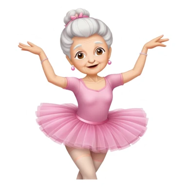 grandma in a pink tutu, dancing ballet sticker