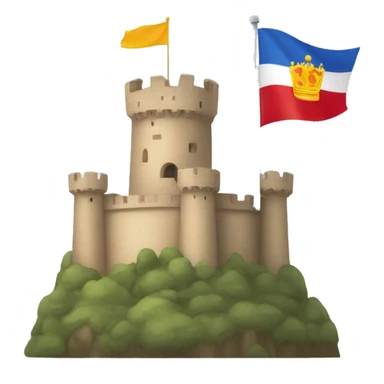 Bandera con un castillo y un leon sticker