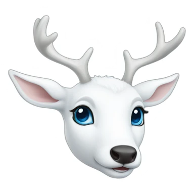 Blue-eyed white deer sticker