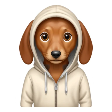 Dachshund wearing a hoodie sticker