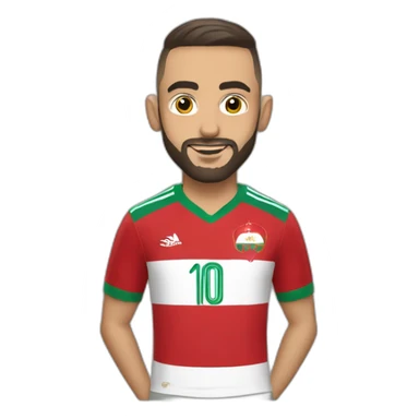 hakim ziyech in morocco jersey sticker