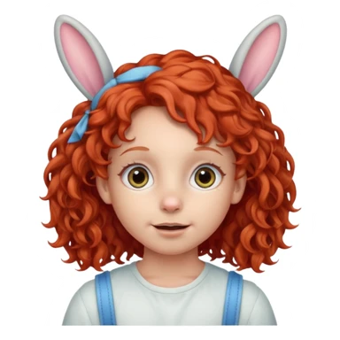 kid with braces bunny eared red haired curly big braces sticker