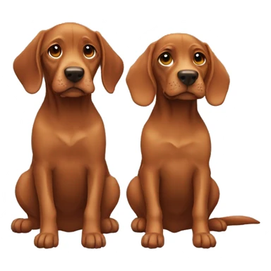 Two vizslas sitting side by side  sticker