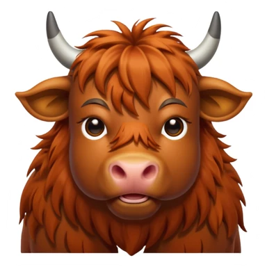 Vaca escocesa de las tierras altas donde no se le ven los ojos sticker