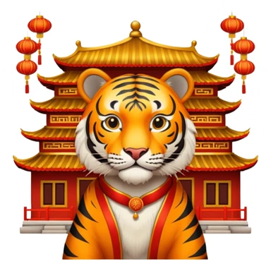 Chinese new year 老虎，我要有新年气氛的… 背景可以加屋子等吗 sticker