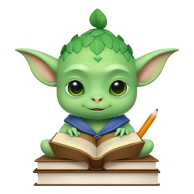 Grogu studying books  sticker