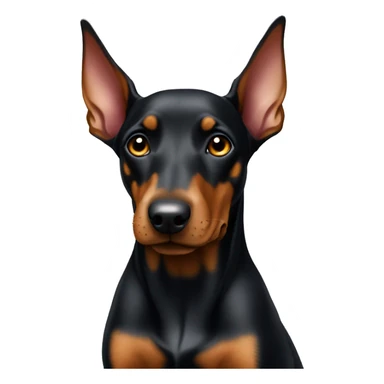 Small miniature Doberman with cropped ears sticker