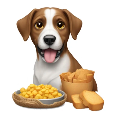 Dog with food sticker