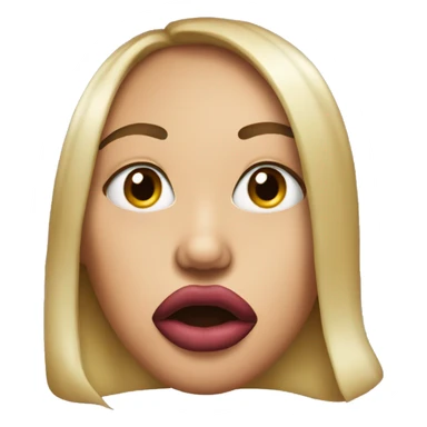 Baddie emoji with big lips sticker