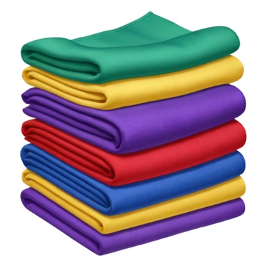 folded pile of 5 solid color fabrics sticker