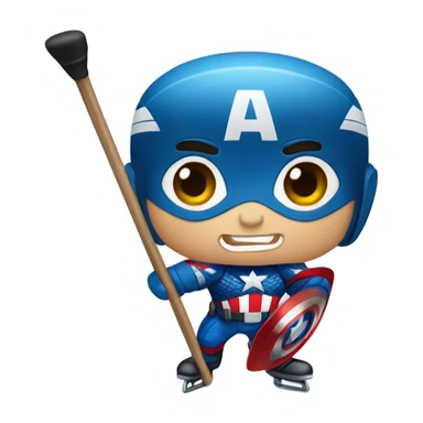 Captain America playing hockey  sticker