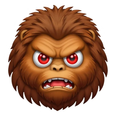 Create a scary emoji of Bigfoot sticker