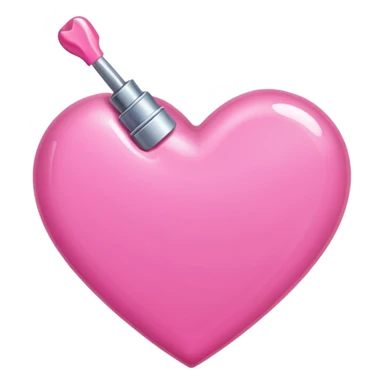 heart made with a nail polish pink sticker