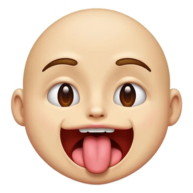 Tongue out shaking sticker