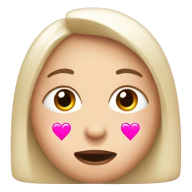 Begging face with three pink hearts sticker