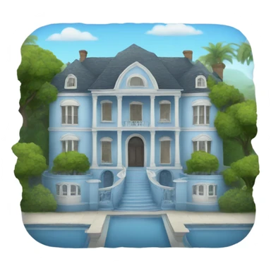 A blue mansion  sticker