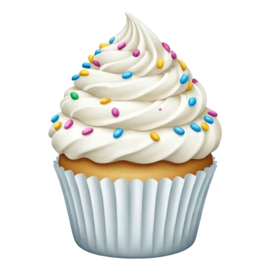 Glitter White Cupcake sticker