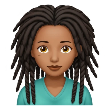Woman Medium brown skin with black locs sticker