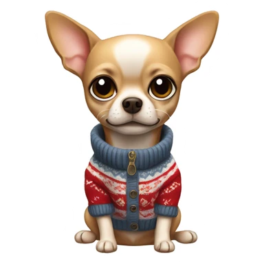 A Chihuahua wearing a sweater ￼ sticker