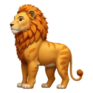 FULL BODY panthera leo male style wild, full flat  cute side profile design in 3d soft l centered composition cartoon style128x128 pixels sticker