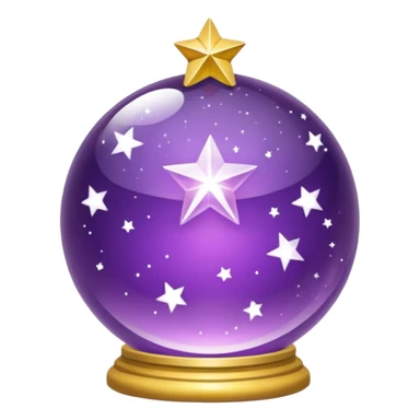 Bola de cristal roxa com estrela dourada brilhante dentro sticker