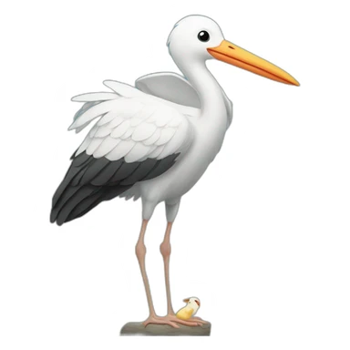 stork bringing baby sticker