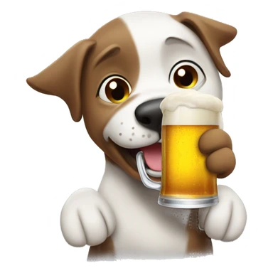 Dog drinking beer ￼ sticker