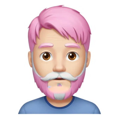 very white bearded pink haired  sticker